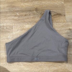 Women's Gray One-Shoulder Bralette